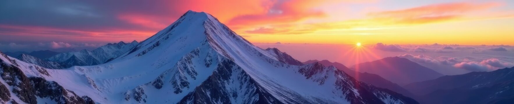 Snow-capped summit of Volcan la Malinche at sunrise, rugged terrain, high altitude,