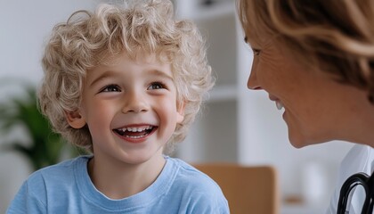 Discover the joy of learning with this heartwarming image showcasing A happy boy with autism engaging in therapy with his tutor, learning and having fun Witness the power of personalized education