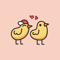 Vector cute chicken concept illustration