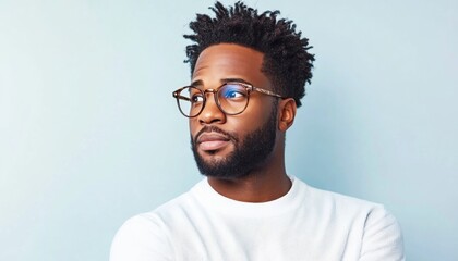 Obraz premium Download high-quality stock images featuring A young Black man standing confidently against a transparent background, exuding positivity and self-assurance Perfect for diverse representation in your