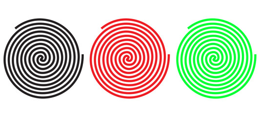 Circle Spiral. Line Spiral Goes to edge of canvas. Vector illustration.