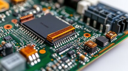 Compact embedded systems integrating IoT devices isolated on white background representing advanced computing solutions