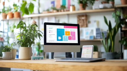 A visually appealing merchant interface designed for creative applications