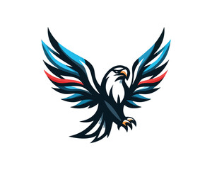 Beautiful Eagle Color Logo Design Vector Template
