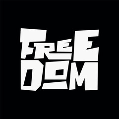 Vector freedom text logo design
