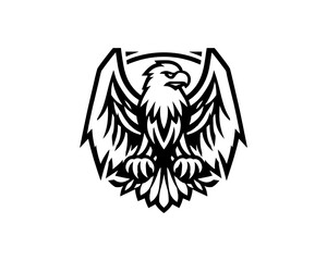 Eagle logo design icon vector template. Black eagle logo