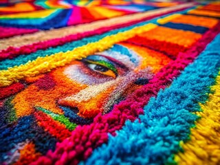 Obraz premium Contemporary Rug Design: Spray Paint Texture Portrait Photography