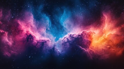 Cosmic Nebula: A Celestial Tapestry of Vibrant Hues
