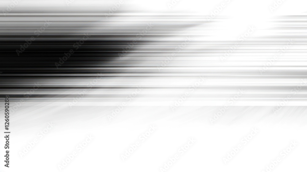Poster dynamic black and white abstract background with horizontal motion blur