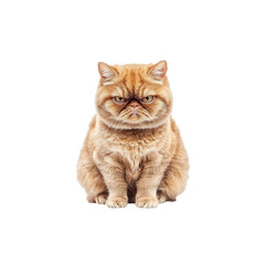 Obraz premium Fluffy Orange Cat with Distinct Expressions on White Background