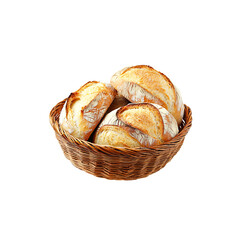Freshly Baked Artisan Bread Rolls in a Rustic Woven Basket