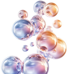 beautiful shinny essence liquid bubbles on transparent background
