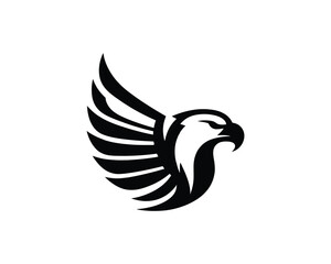 Obraz premium Eagle logo design icon vector template. Black eagle logo