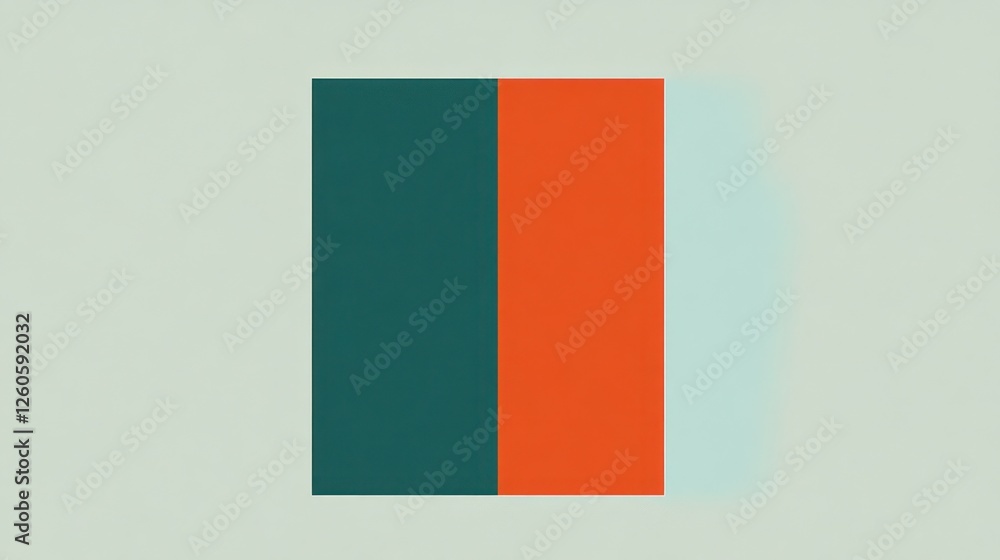 Aufkleber modern color block background with contrasting hues and soft shadows