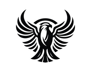 Eagle logo design icon vector template. Black eagle logo