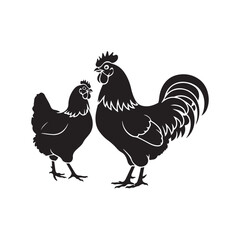 chicken silhouette vector