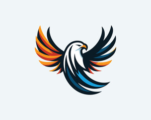 Beautiful Eagle Color Logo Design Vector Template