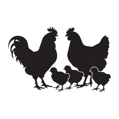chicken silhouette vector
