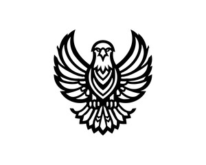 Eagle logo design icon vector template. Black eagle logo