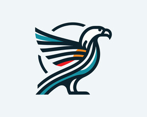 Beautiful Eagle Color Logo Design Vector Template