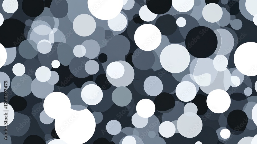 Poster abstract monochrome circle pattern background in various shades of gray