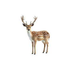Realistic 3D Model of a Fallow Deer with Antlers in a Natural Pose