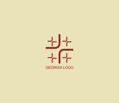 Minimalist Georgian emblem inspired by historical design. Ideal for heritage projects, tourism branding, and identity graphics.