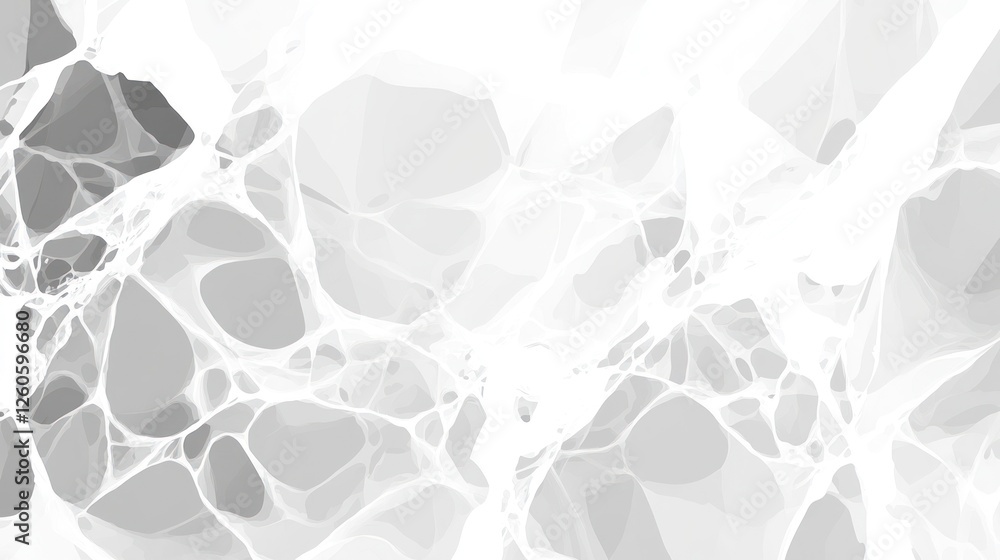 Poster subtle white and gray abstract background with interconnected forms