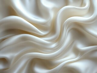 Obraz premium A close-up of luxurious, flowing cream silk fabric, showcasing its soft texture and elegant draping.