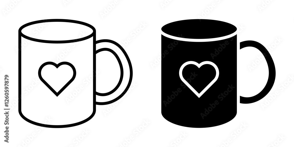 Poster mug icons set. for mobile concept and web design on white background
