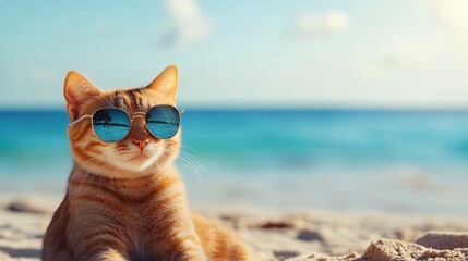 Obraz premium Royalty Free Image of Cute Cat Wearing Sunglasses