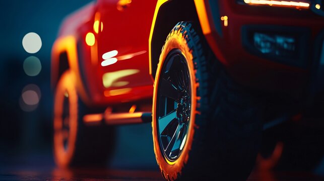 Close-up View of Car on Truck for Transportation