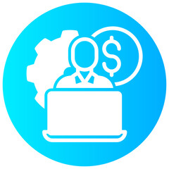 self employed vector round glyph icon