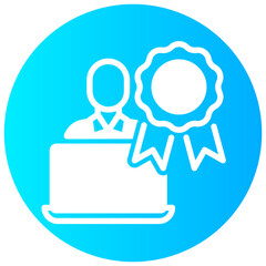 service quality vector round glyph icon