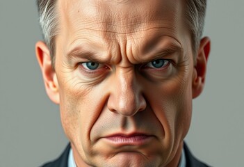 Obraz premium Angry male portrait with scowl