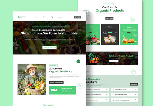 Organic Farm Landing Page Template