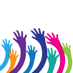 Hands up background ilustration vector