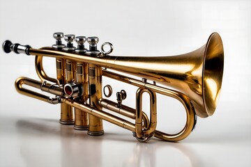 Naklejka premium Trumpet isolated on White background , realistic 