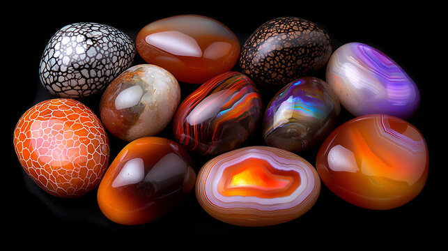  fire agate's fiery colors
