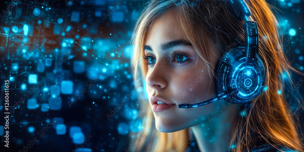 Poster advanced customer service agent utilizing ai pronunciation technology for enhanced global communicat