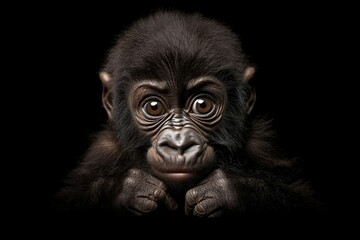 Adorable Baby Gorilla Portrait