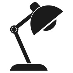 Vector Silhouette of a Black Table lamp icon Isolated on a transparent background