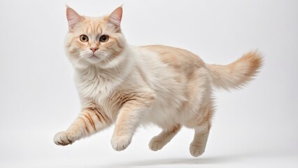 Fototapeta premium Cream british longhair cat on grey background