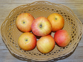 Pile of apples from Romania in a basket