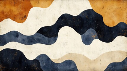 Abstract earthy waves gently flowing warm neutral tones. AI Generated