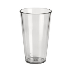 Clear plastic cup with a simple design, perfect for various beverages, isolated against a white background