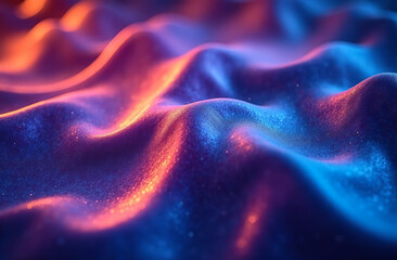 Obraz premium Abstract futuristic background, moving neon purple waves. AI Generative