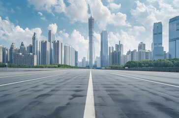 Road surfaces leading to bustling cities