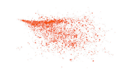 Fantastic red smoke background. Red spice powder explosion, spice splash, Magic smoke with glitter and small particles, fog with glowing particles, red steam. PNG.