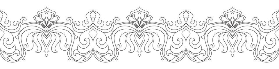 seamless floral abstract lines For edges and frames